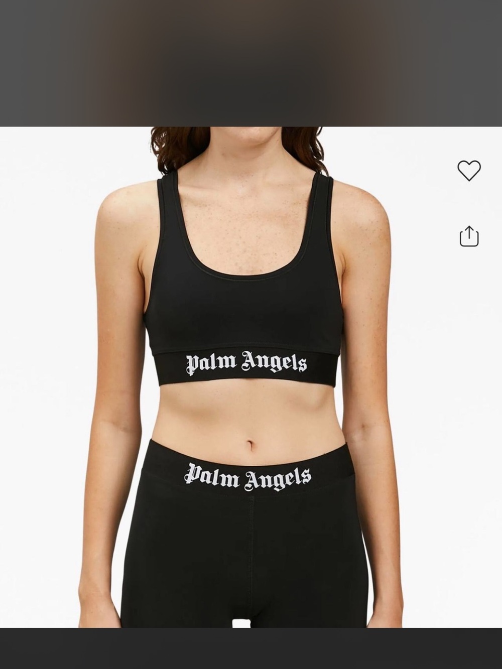 Palm Angels Black Logo Racerback Sports Bra